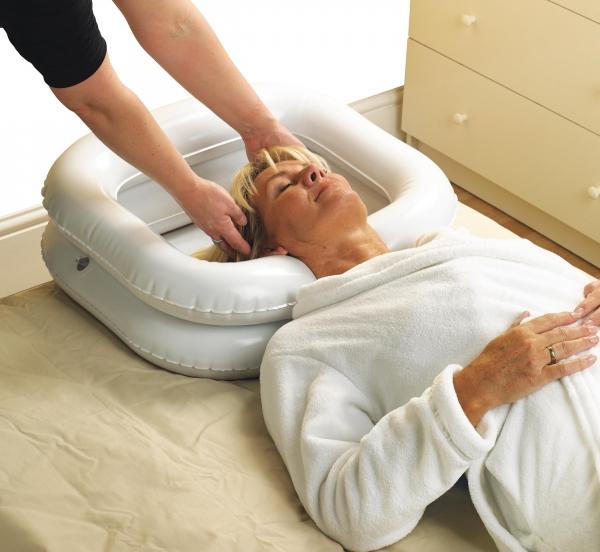 bac à shampoing gonflable - hapi médical -cherbourg